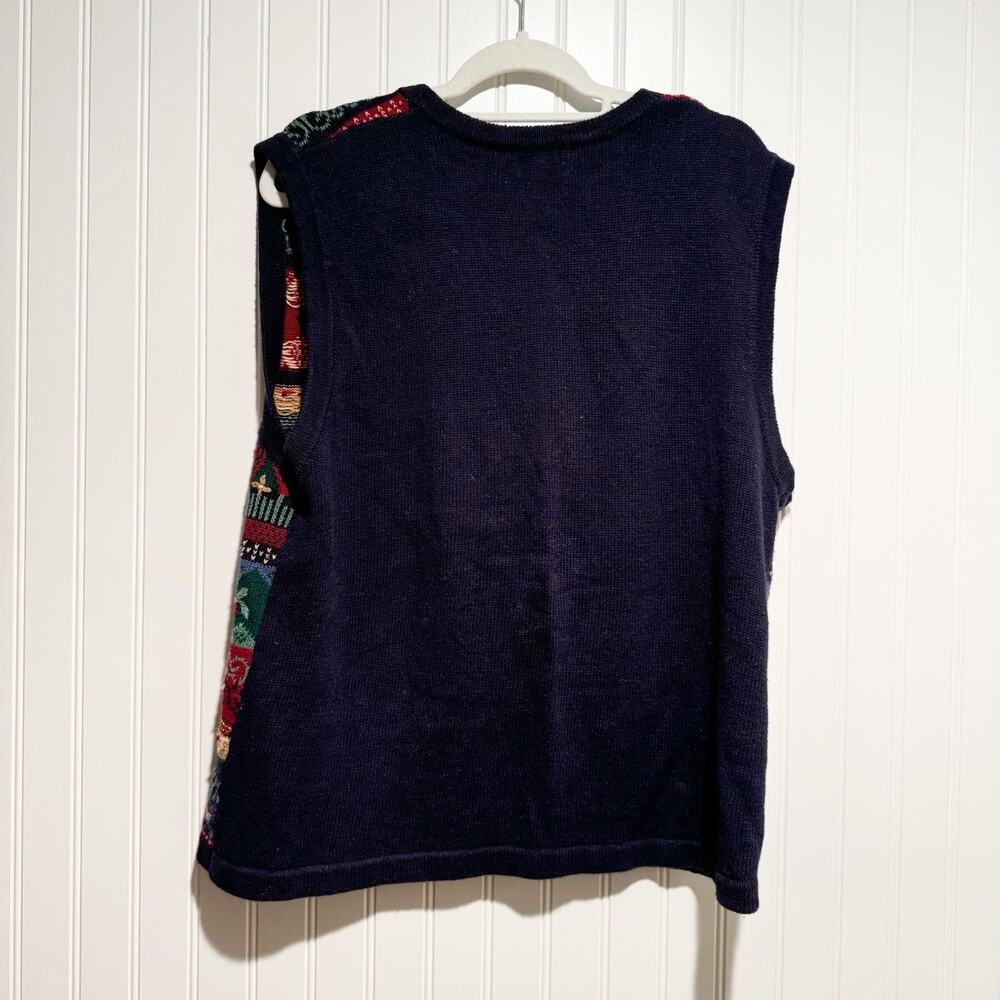 Vintage Koret Floral Embroidered Sweater Vest Cottagecore Size Medium - Picture 5 of 5